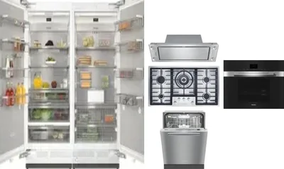 6 Piece Package Includes Refrigerator, Freezer, Cooktop, Wall Oven, Hood And Dishwasher