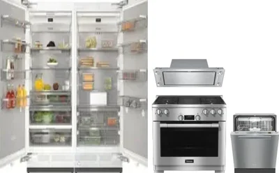 5 Piece Package Includes Refrigerator, Freezer, Range, Hood And Dishwasher
