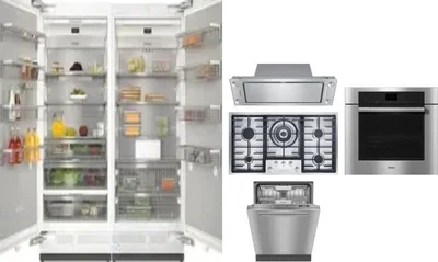 6 Piece Package Includes Refrigerator, Freezer, Cooktop, Wall Oven, Hood And Dishwasher