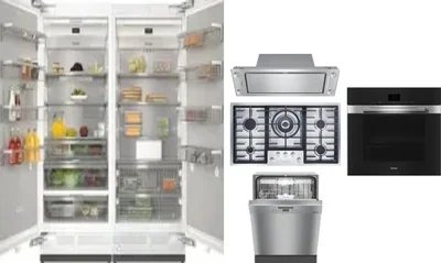 6 Piece Package Includes Refrigerator, Freezer, Cooktop, Wall Oven, Hood And Dishwasher