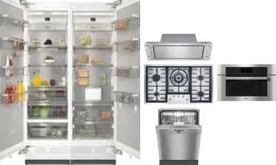 6 Piece Package Includes Refrigerator, Freezer, Cooktop, Wall Oven, Hood And Dishwasher