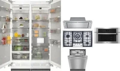 6 Piece Package Includes Refrigerator, Freezer, Cooktop, Wall Oven, Hood And Dishwasher