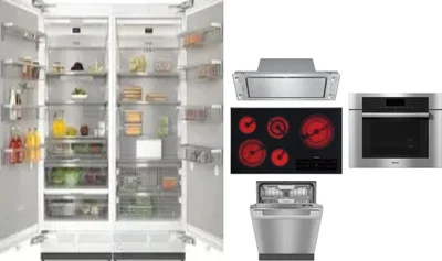 6 Piece Package Includes Refrigerator, Freezer, Cooktop, Wall Oven, Hood And Dishwasher