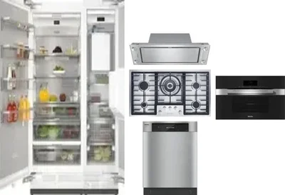 6 Piece Package Includes Refrigerator, Freezer, Cooktop, Wall Oven, Hood And Dishwasher