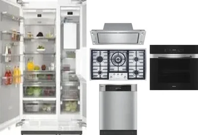 6 Piece Package Includes Refrigerator, Freezer, Cooktop, Wall Oven, Hood And Dishwasher