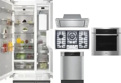 6 Piece Package Includes Refrigerator, Freezer, Cooktop, Wall Oven, Hood And Dishwasher