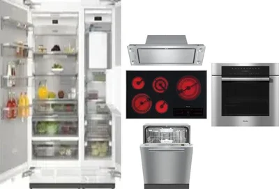 6 Piece Package Includes Refrigerator, Freezer, Cooktop, Wall Oven, Hood And Dishwasher