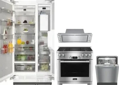 5 Piece Package Includes Refrigerator, Freezer, Range, Hood And Dishwasher