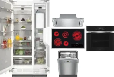 6 Piece Package Includes Refrigerator, Freezer, Cooktop, Wall Oven, Hood And Dishwasher