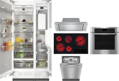 6 Piece Package Includes Refrigerator, Freezer, Cooktop, Wall Oven, Hood And Dishwasher