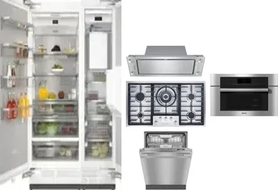 6 Piece Package Includes Refrigerator, Freezer, Cooktop, Wall Oven, Hood And Dishwasher
