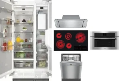 6 Piece Package Includes Refrigerator, Freezer, Cooktop, Wall Oven, Hood And Dishwasher