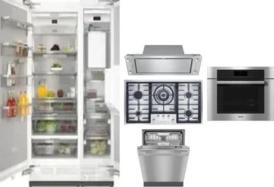 6 Piece Package Includes Refrigerator, Freezer, Cooktop, Wall Oven, Hood And Dishwasher