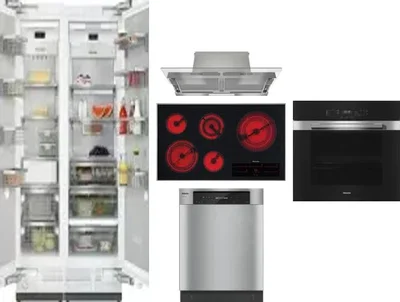 6 Piece Package Includes Refrigerator, Freezer, Cooktop, Wall Oven, Hood And Dishwasher