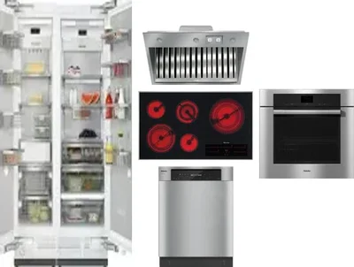 6 Piece Package Includes Refrigerator, Freezer, Cooktop, Wall Oven, Hood And Dishwasher