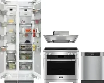 5 Piece Package Includes Refrigerator, Freezer, Range, Hood And Dishwasher