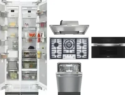 6 Piece Package Includes Refrigerator, Freezer, Cooktop, Wall Oven, Hood And Dishwasher