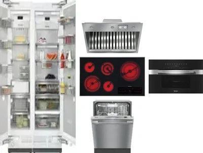 6 Piece Package Includes Refrigerator, Freezer, Cooktop, Wall Oven, Hood And Dishwasher