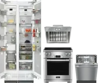 5 Piece Package Includes Refrigerator, Freezer, Range, Hood And Dishwasher