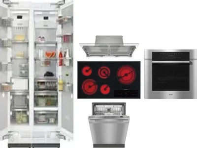 6 Piece Package Includes Refrigerator, Freezer, Cooktop, Wall Oven, Hood And Dishwasher