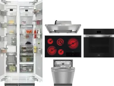 6 Piece Package Includes Refrigerator, Freezer, Cooktop, Wall Oven, Hood And Dishwasher