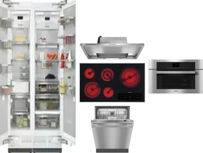 6 Piece Package Includes Refrigerator, Freezer, Cooktop, Wall Oven, Hood And Dishwasher