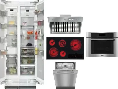 6 Piece Package Includes Refrigerator, Freezer, Cooktop, Wall Oven, Hood And Dishwasher