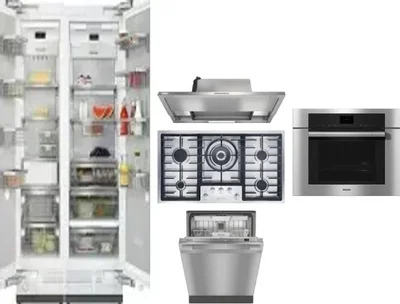 6 Piece Package Includes Refrigerator, Freezer, Cooktop, Wall Oven, Hood And Dishwasher
