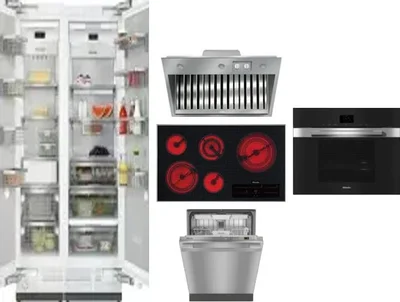 6 Piece Package Includes Refrigerator, Freezer, Cooktop, Wall Oven, Hood And Dishwasher