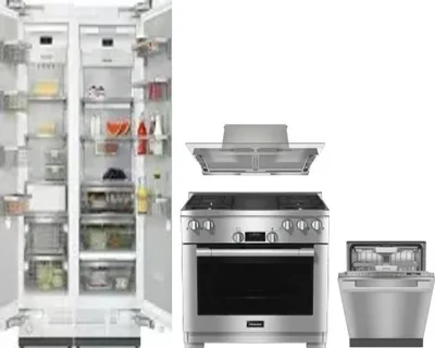 5 Piece Package Includes Refrigerator, Freezer, Range, Hood And Dishwasher