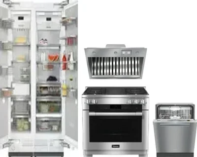 5 Piece Package Includes Refrigerator, Freezer, Range, Hood And Dishwasher