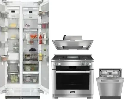 5 Piece Package Includes Refrigerator, Freezer, Range, Hood And Dishwasher