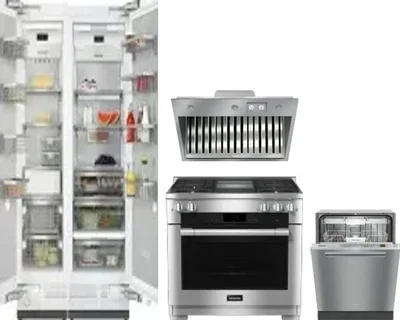 5 Piece Package Includes Refrigerator, Freezer, Range, Hood And Dishwasher