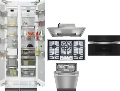 6 Piece Package Includes Refrigerator, Freezer, Cooktop, Wall Oven, Hood And Dishwasher