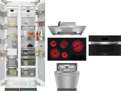 6 Piece Package Includes Refrigerator, Freezer, Cooktop, Wall Oven, Hood And Dishwasher