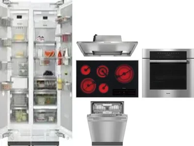 6 Piece Package Includes Refrigerator, Freezer, Cooktop, Wall Oven, Hood And Dishwasher