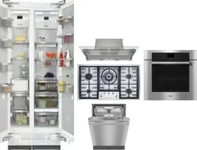 6 Piece Package Includes Refrigerator, Freezer, Cooktop, Wall Oven, Hood And Dishwasher