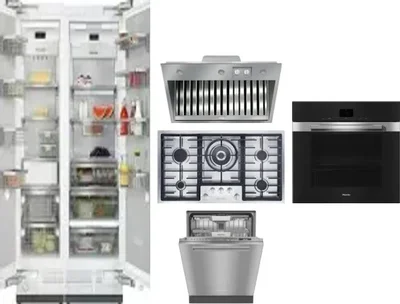 6 Piece Package Includes Refrigerator, Freezer, Cooktop, Wall Oven, Hood And Dishwasher