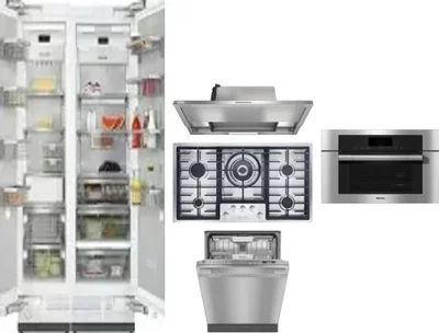 6 Piece Package Includes Refrigerator, Freezer, Cooktop, Wall Oven, Hood And Dishwasher