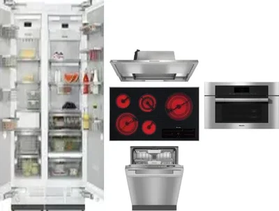 6 Piece Package Includes Refrigerator, Freezer, Cooktop, Wall Oven, Hood And Dishwasher