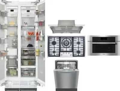 6 Piece Package Includes Refrigerator, Freezer, Cooktop, Wall Oven, Hood And Dishwasher