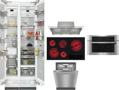 6 Piece Package Includes Refrigerator, Freezer, Cooktop, Wall Oven, Hood And Dishwasher