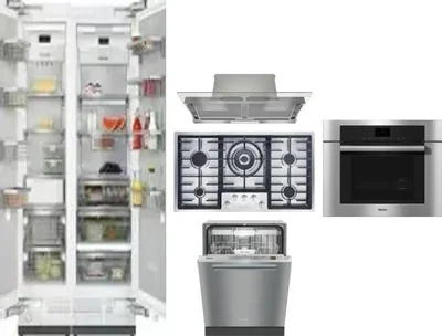 6 Piece Package Includes Refrigerator, Freezer, Cooktop, Wall Oven, Hood And Dishwasher