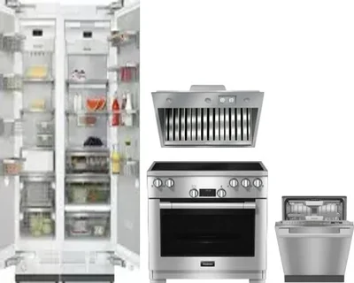 5 Piece Package Includes Refrigerator, Freezer, Range, Hood And Dishwasher
