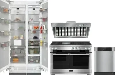 5 Piece Package Includes Refrigerator, Freezer, Range, Hood And Dishwasher