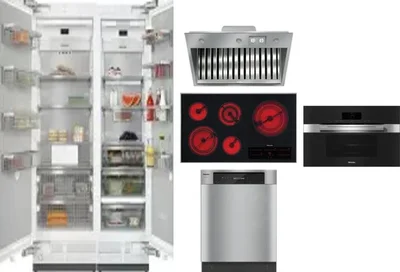 6 Piece Package Includes Refrigerator, Freezer, Cooktop, Wall Oven, Hood And Dishwasher