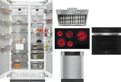6 Piece Package Includes Refrigerator, Freezer, Cooktop, Wall Oven, Hood And Dishwasher