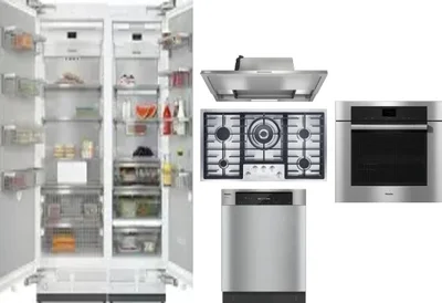 6 Piece Package Includes Refrigerator, Freezer, Cooktop, Wall Oven, Hood And Dishwasher