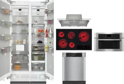 6 Piece Package Includes Refrigerator, Freezer, Cooktop, Wall Oven, Hood And Dishwasher