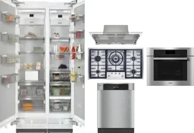 6 Piece Package Includes Refrigerator, Freezer, Cooktop, Wall Oven, Hood And Dishwasher